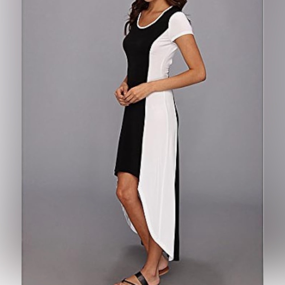 NWT ❤️ Marc New York Women's Colorblock High-Low Dress, Black/White